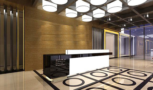 辦公室前臺用什么裝修材料那？