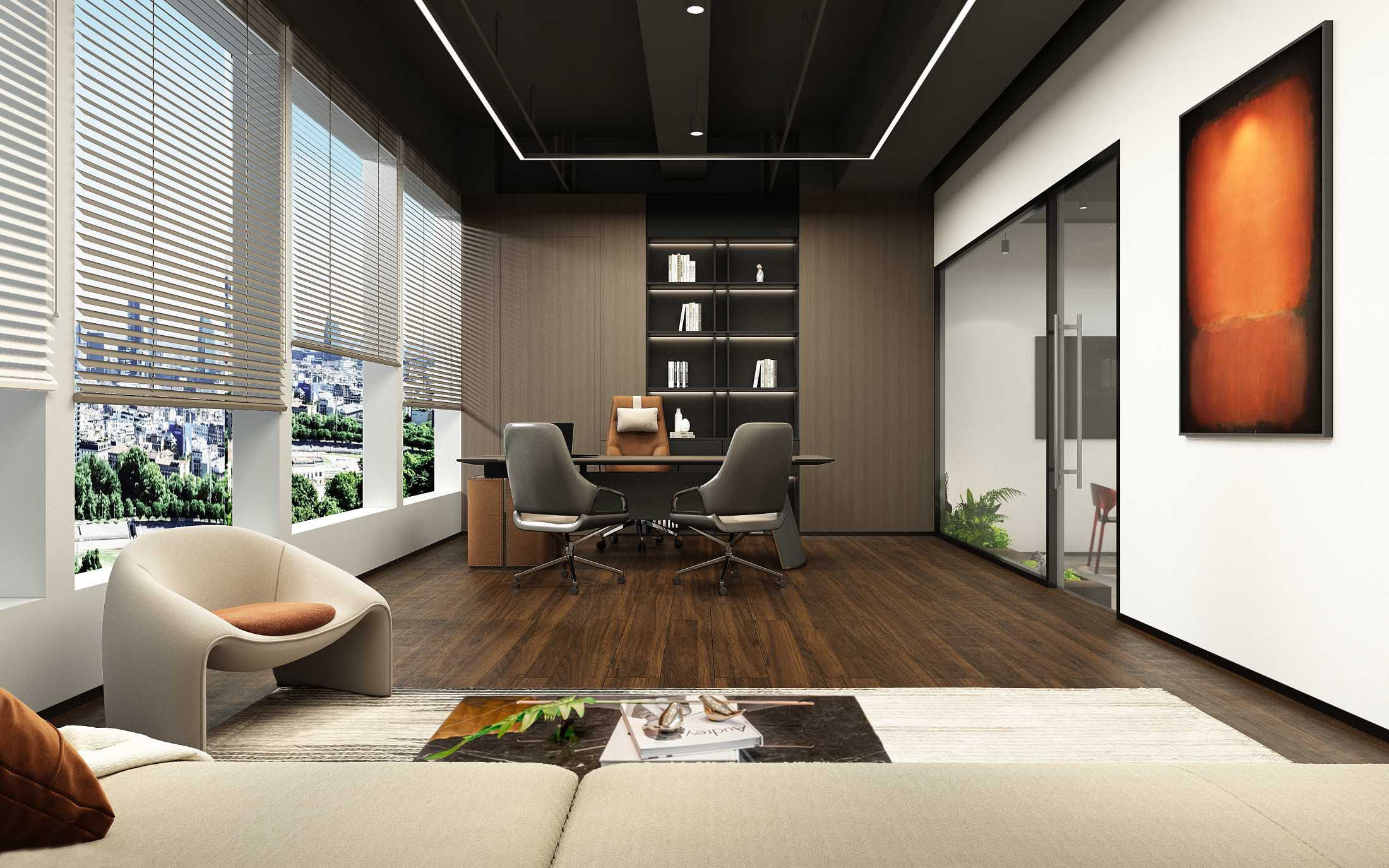 上海雅爾亨服飾工業(yè)風(fēng)辦公室裝修效果圖案例